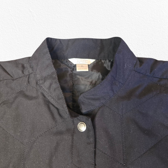 Christopher and Banks Black Quilted Lightweight Snap Button Down Vest Size XL - Picture 2 of 10